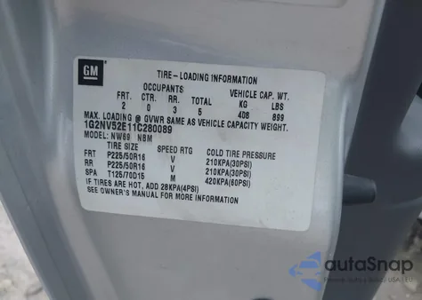 2001 Pontiac Grand Am Gt1 из США, поврежденный, VIN 1G2NV52E11C280089